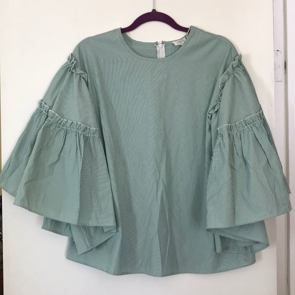 Anthropologie Tops - dRA Los Angeles Striped Tiered Bell Sleeve Top